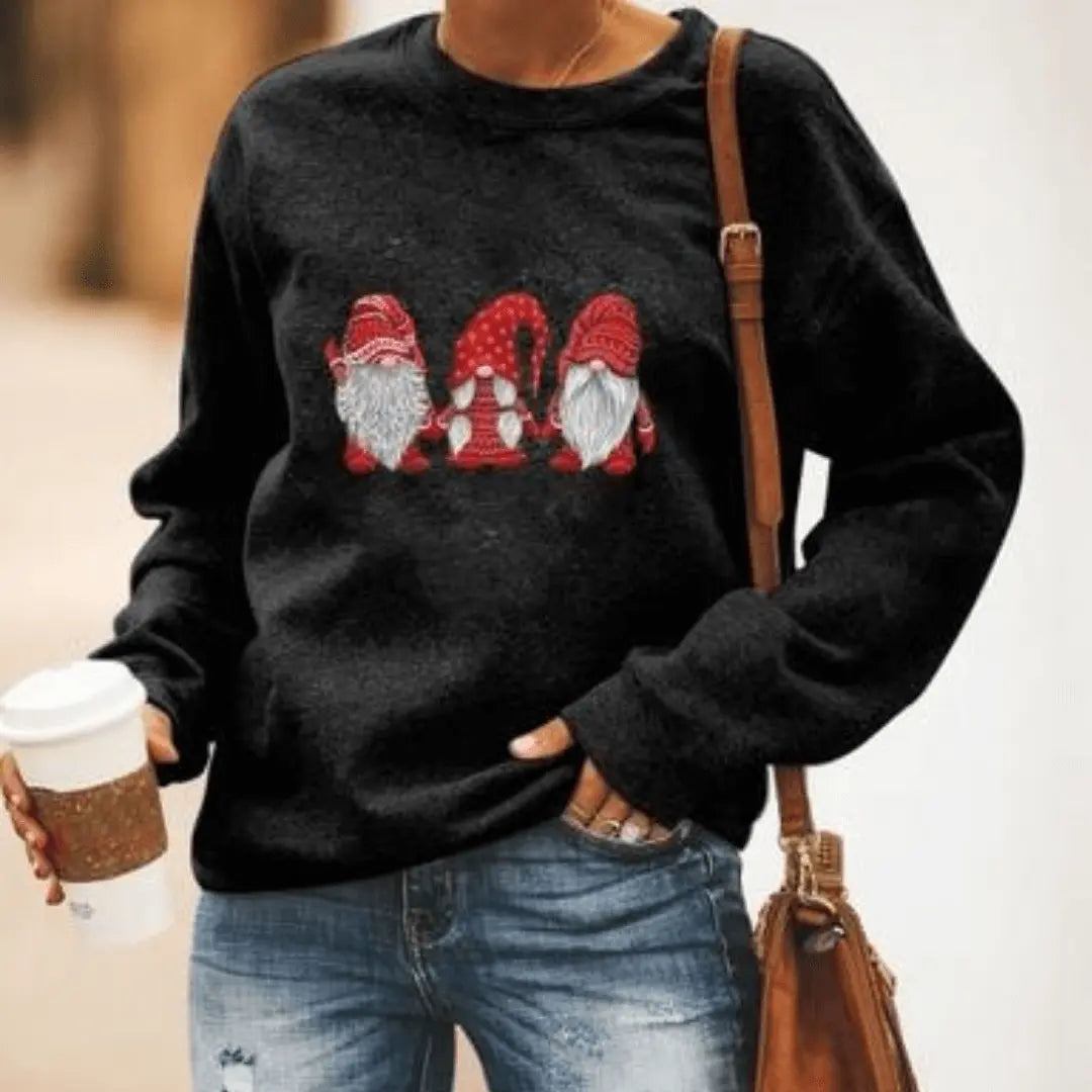 Festive Wear - Morfs Julenisse Grafisk Genser for Juleglede Motelys