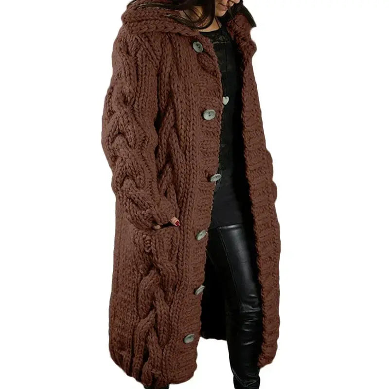 CozyStyle - Trendy Grovstrikket Cardigan for Uformell Komfort Motelys