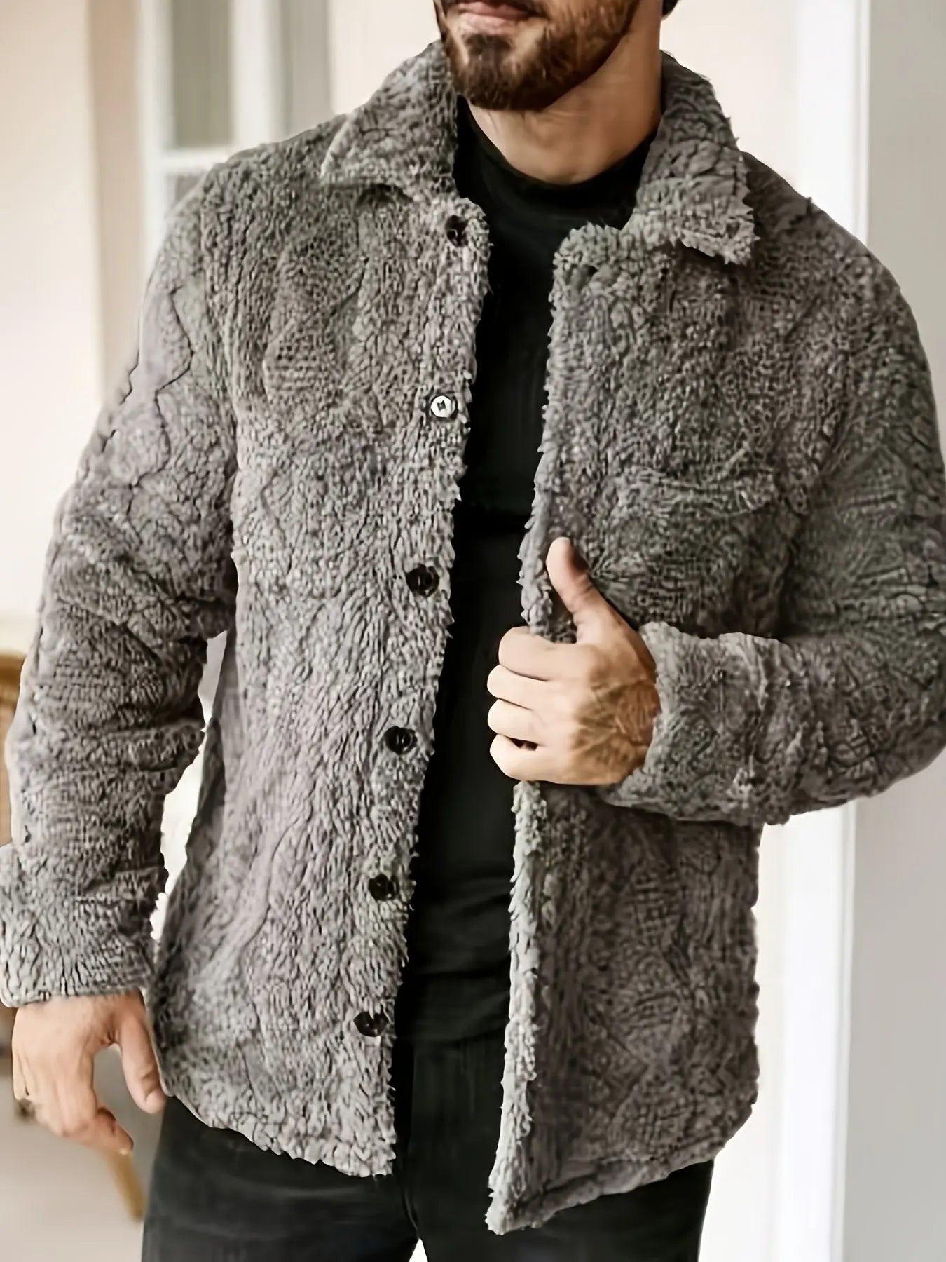 Fluffy jakke for menn Motelys