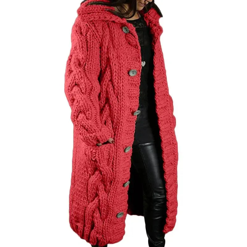 CozyStyle - Trendy Grovstrikket Cardigan for Uformell Komfort Motelys