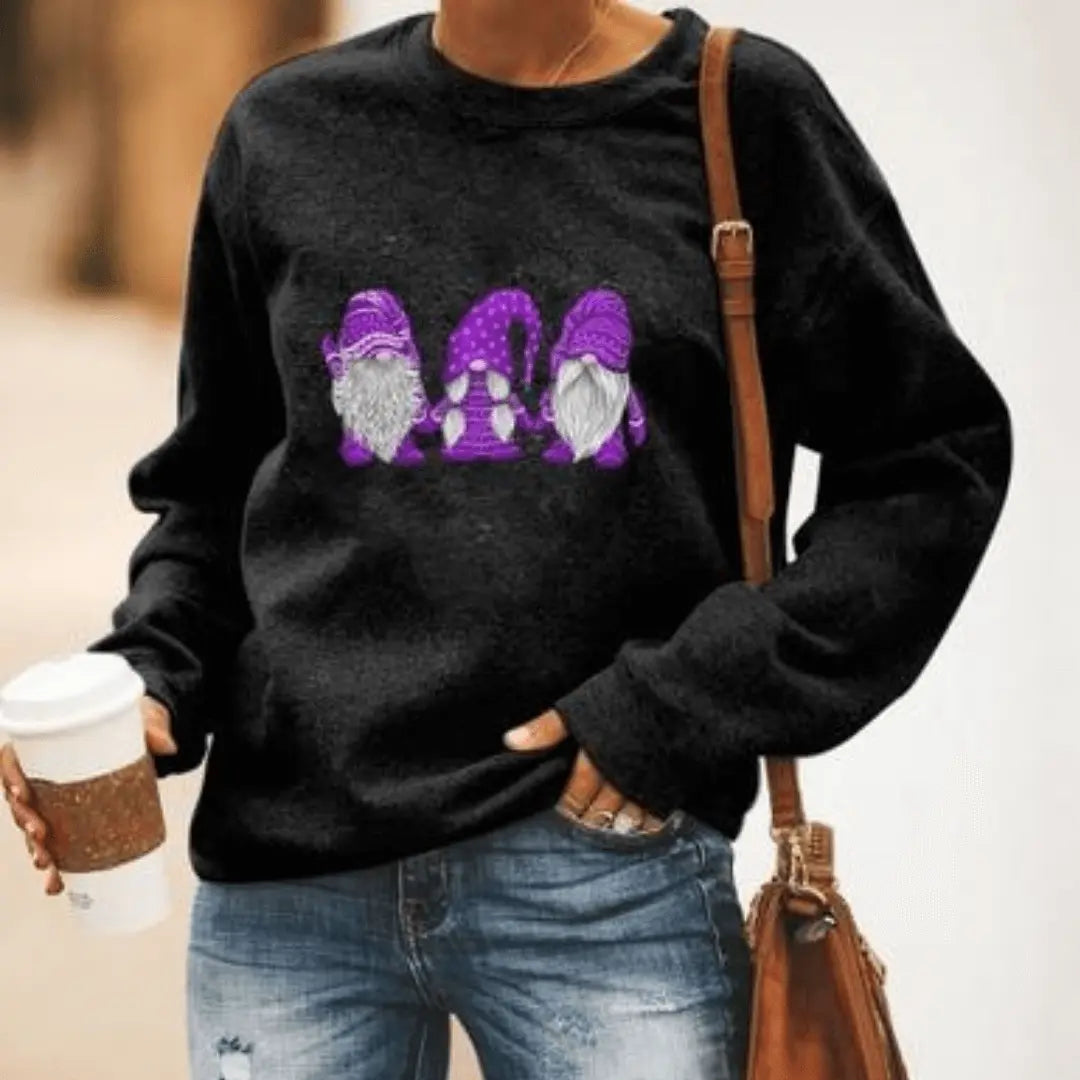 Festive Wear - Morfs Julenisse Grafisk Genser for Juleglede Motelys