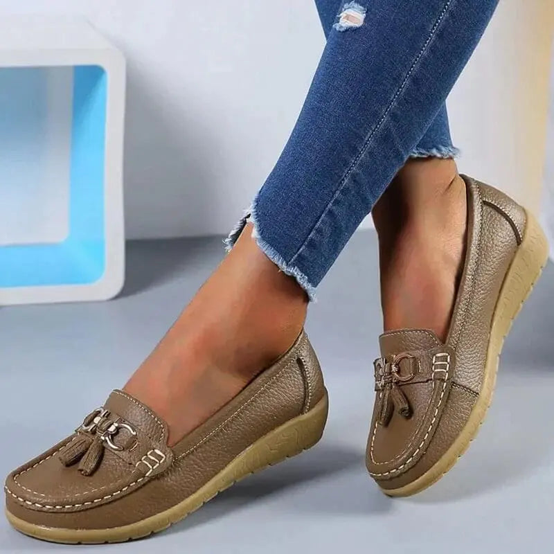 Ergonomiske loafers i skinn Motelys