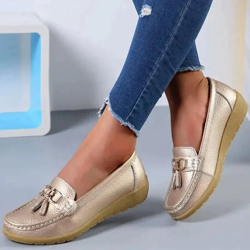 Ergonomiske loafers i skinn Motelys