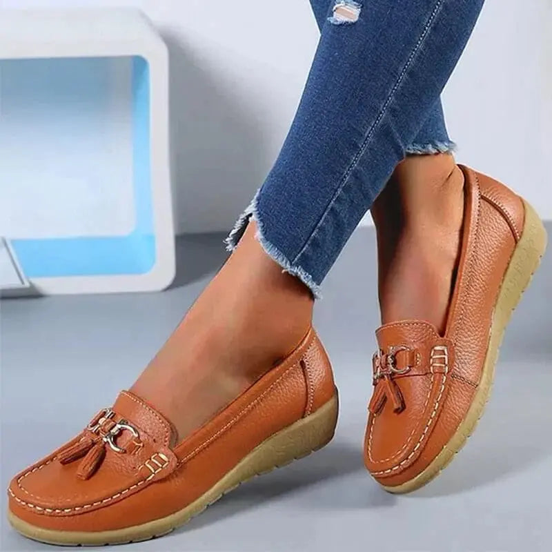 Ergonomiske loafers i skinn Motelys