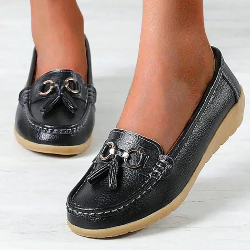 Ergonomiske loafers i skinn Motelys