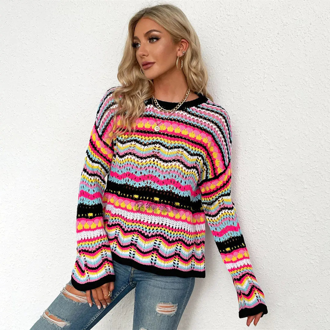 VividThreads - Fargerik Genser til Kvinner for Enestående Stil Motelys