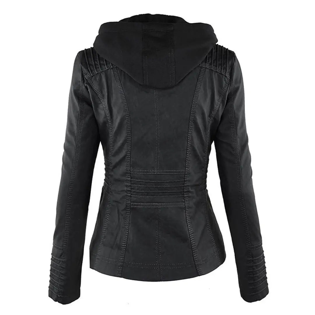 UrbanStyle - Skinnjakke med Hette for En Trendy Vinterlook Motelys