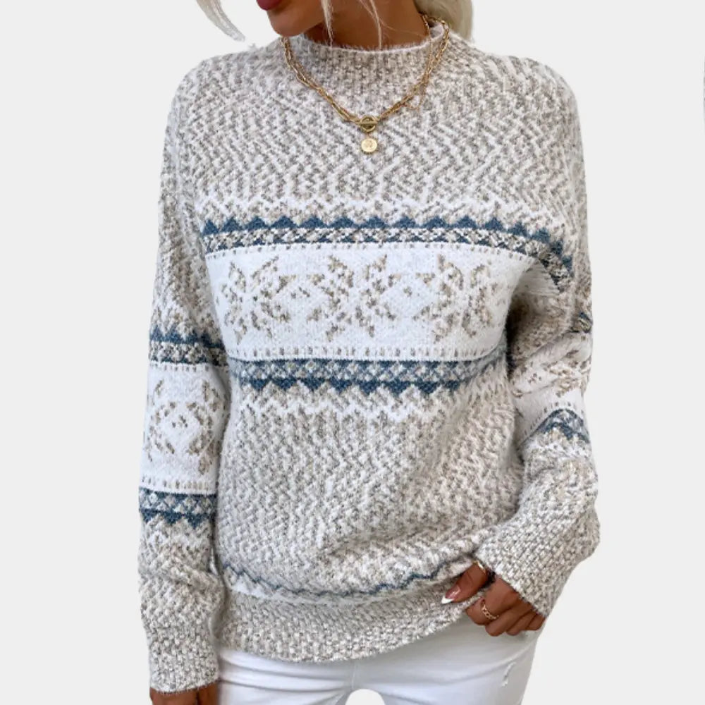 FrostyChic - Damegenser med Snøfnuggdesign for Vintermoro Motelys