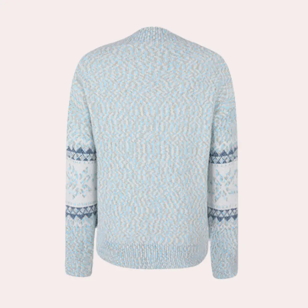 FrostyChic - Damegenser med Snøfnuggdesign for Vintermoro Motelys