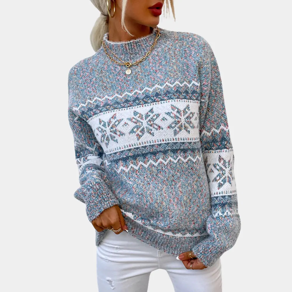 FrostyChic - Damegenser med Snøfnuggdesign for Vintermoro Motelys
