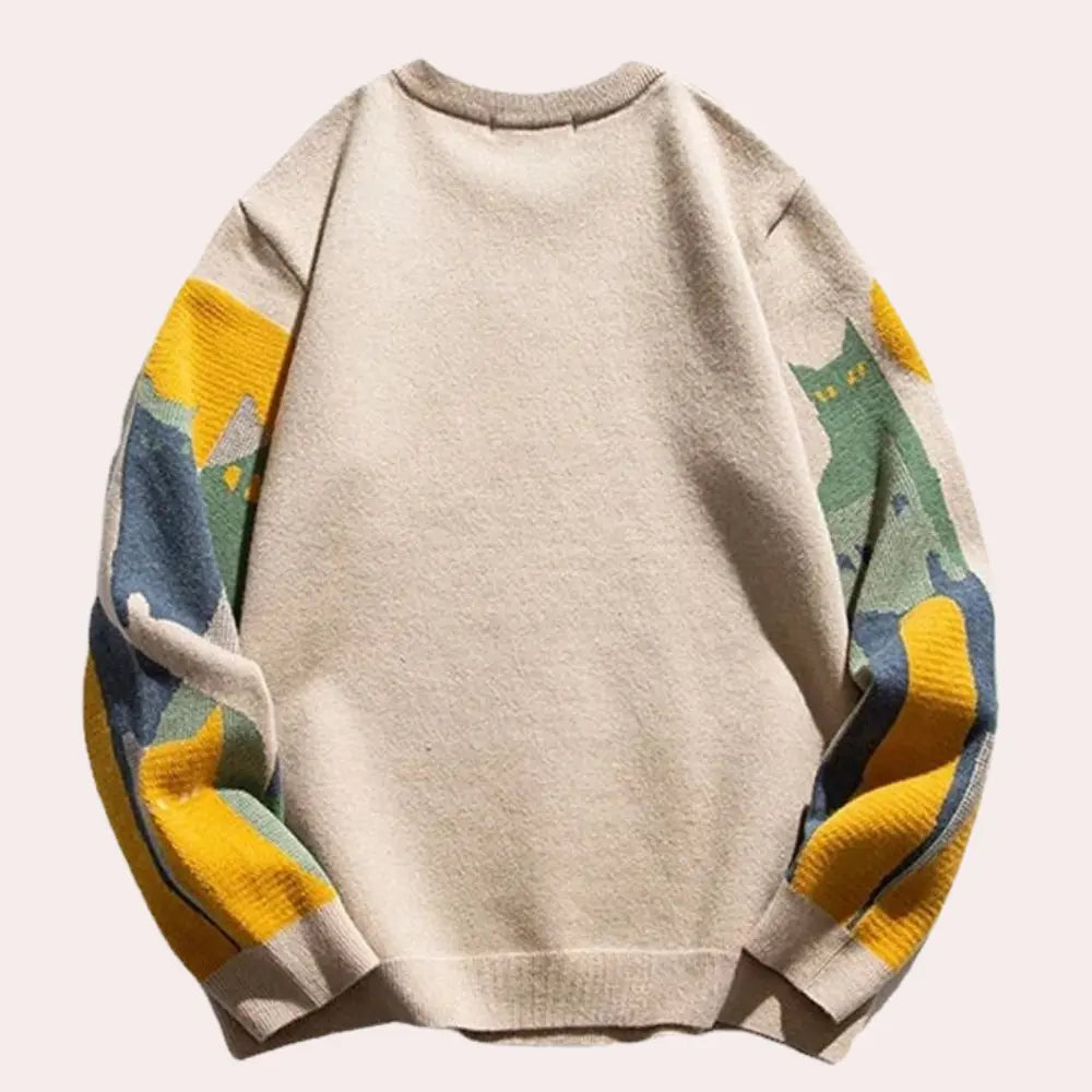 CatWear - Damegenser med Kattetrykk for Kattelskere Motelys