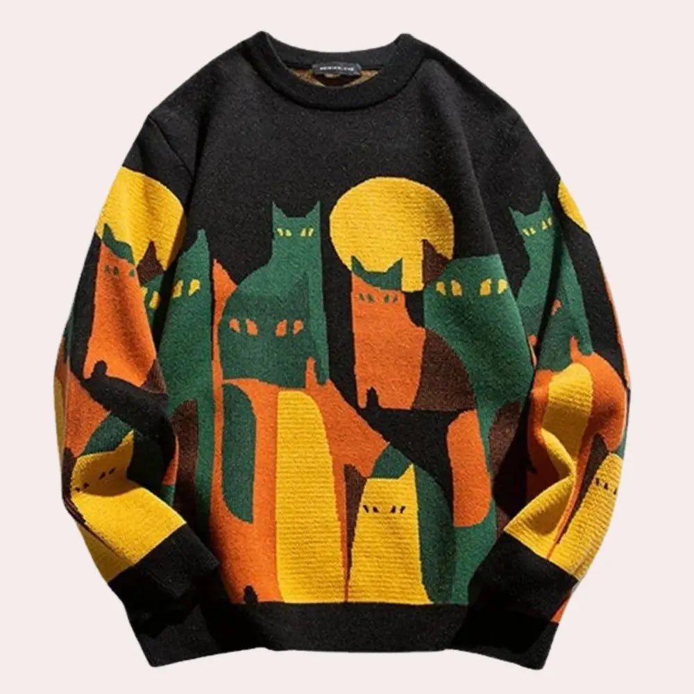 CatWear - Damegenser med Kattetrykk for Kattelskere Motelys