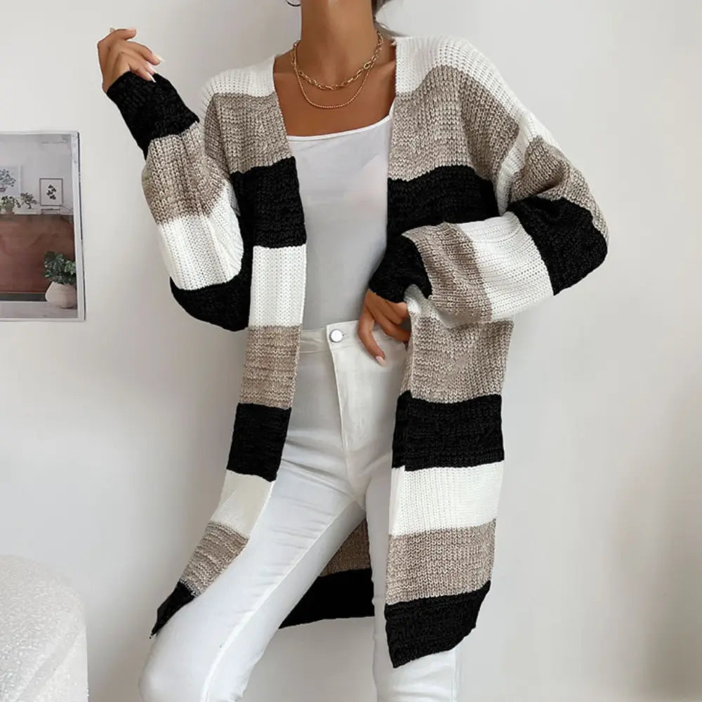 CozyChic - Strippet Cardigan for Kvinner med Stil Motelys