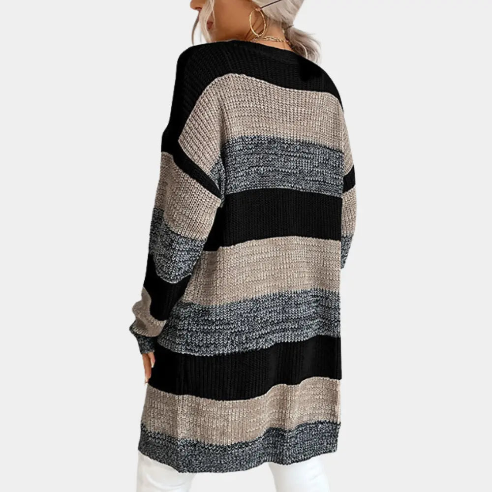 CozyChic - Strippet Cardigan for Kvinner med Stil Motelys