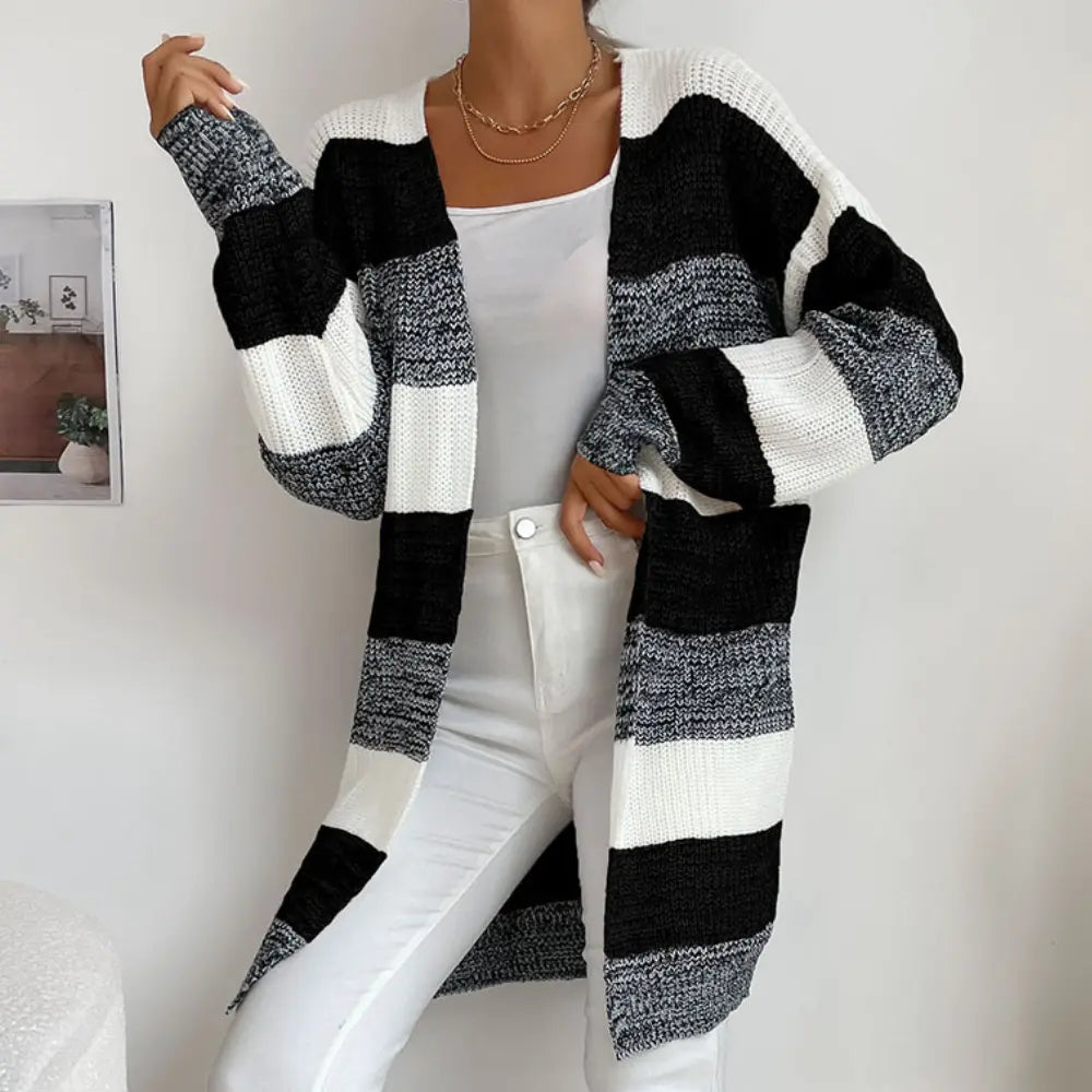 CozyChic - Strippet Cardigan for Kvinner med Stil Motelys
