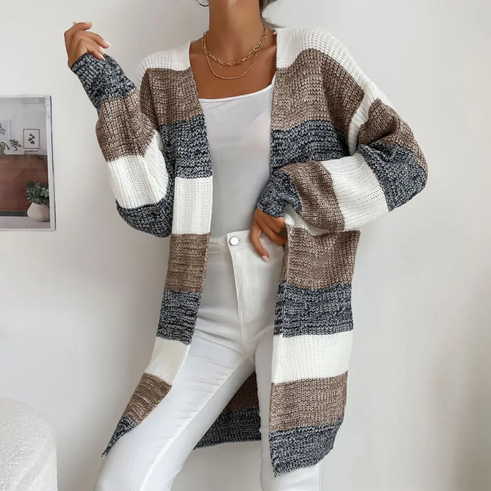 CozyChic - Strippet Cardigan for Kvinner med Stil Motelys