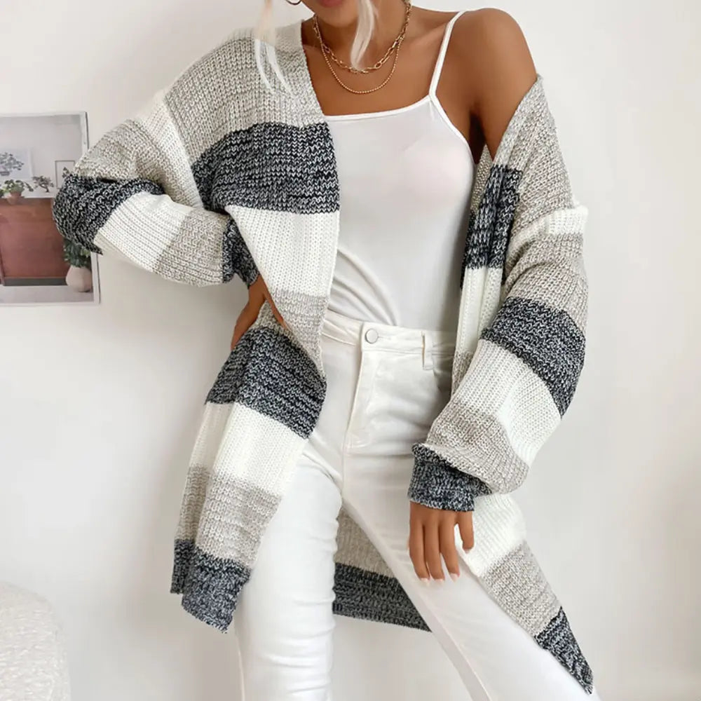 CozyChic - Strippet Cardigan for Kvinner med Stil Motelys