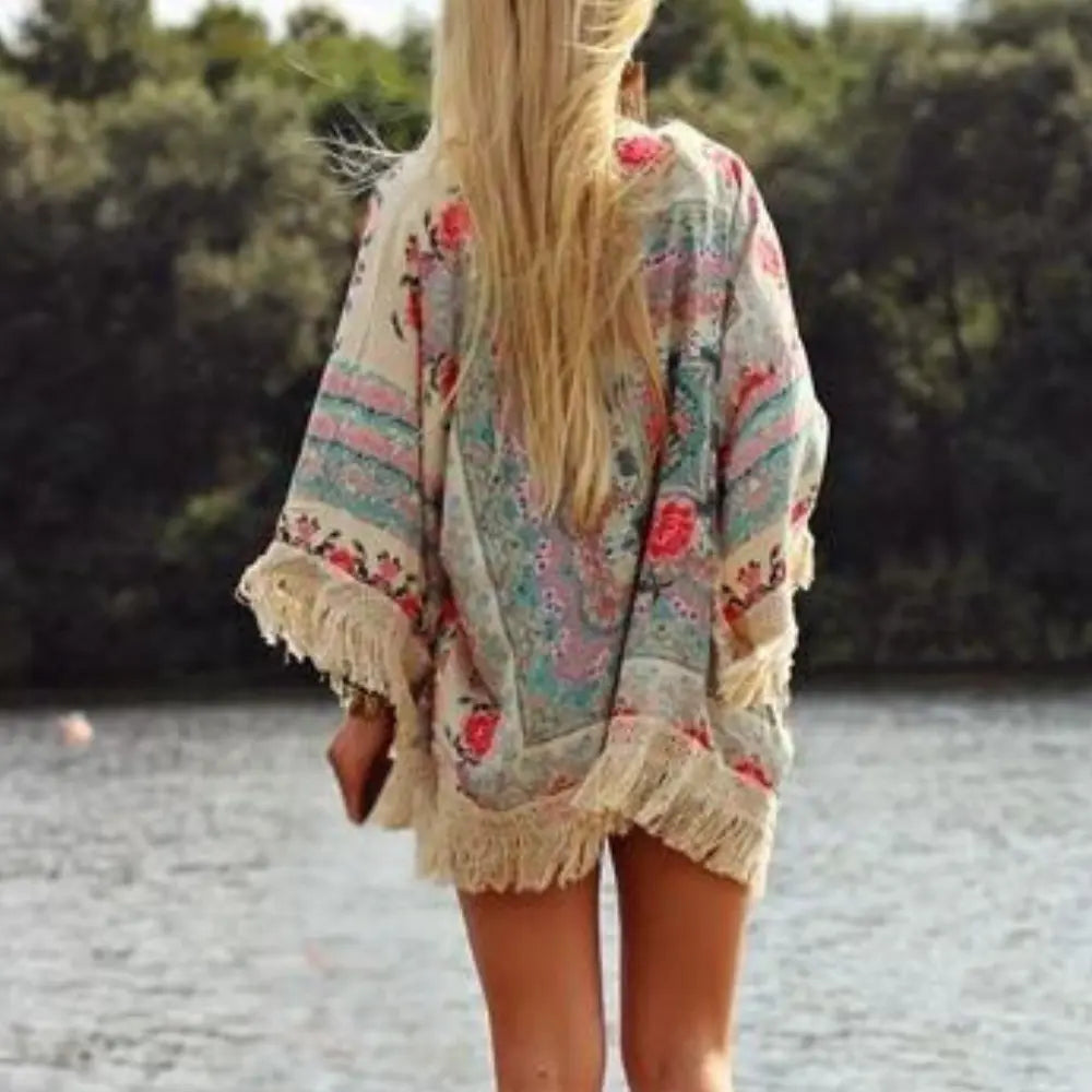 Løs Blomstret Cardigan Motelys