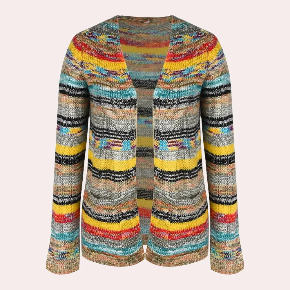 Fargerik V-hals cardigan Motelys
