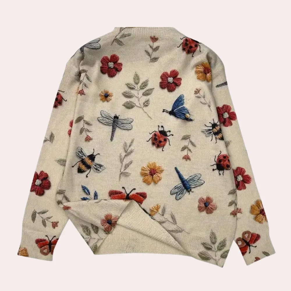 FloralEssence - Genser for Kvinner med Blomsterdesign Motelys