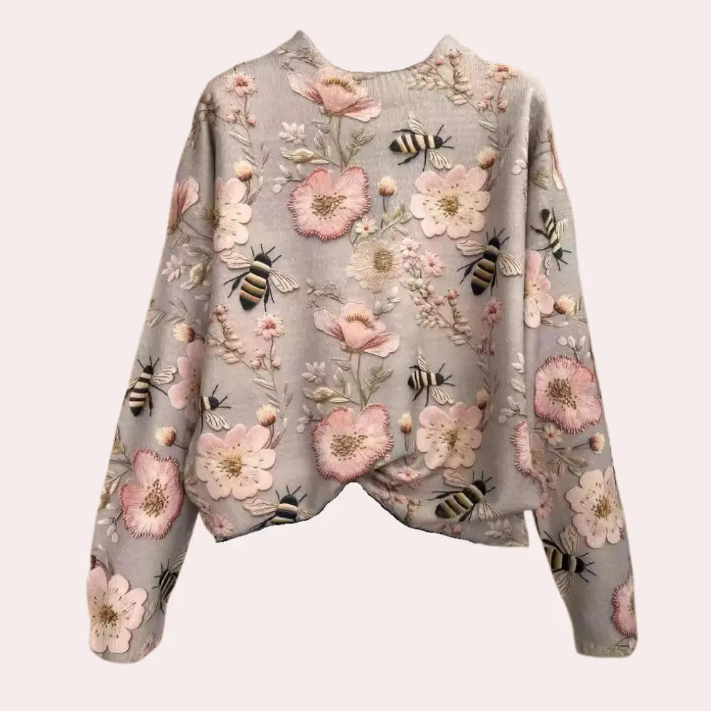 FloralEssence - Genser for Kvinner med Blomsterdesign Motelys