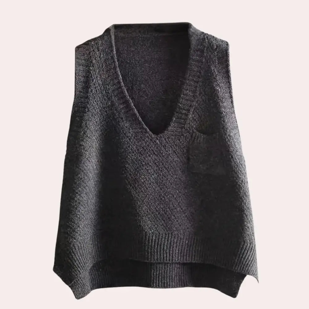 Strikket dame cardigan med V Motelys