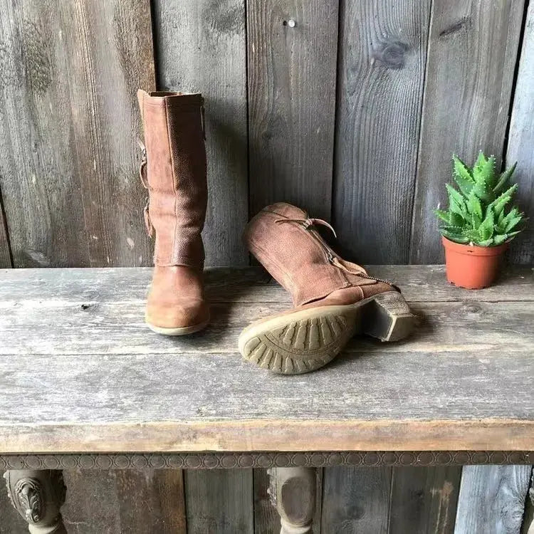 Cowboystøvler med glidelås for kvinner Motelys