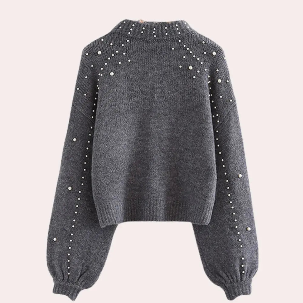 CozyKnits - Dame Rundhals Perlegenser for Hverdagsbruk Motelys