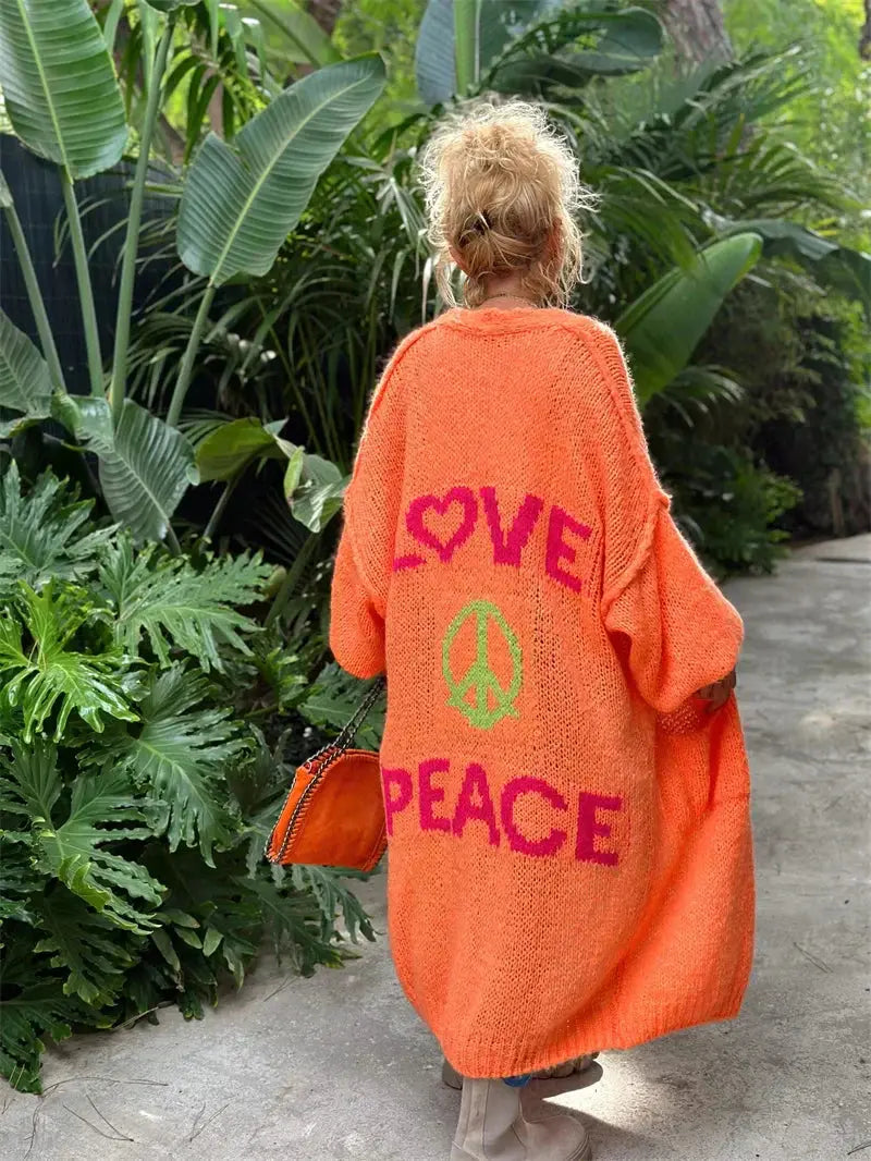 BohoVibe - Lang Cardigan i Hippiestil for Unik Uttrykk Motelys