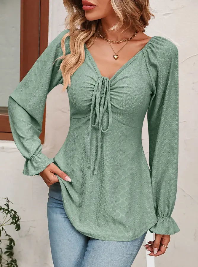 A-linjeformet bluse med snor Motelys