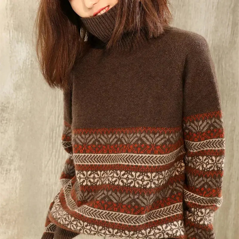 Retro Turtleneck til dame Motelys