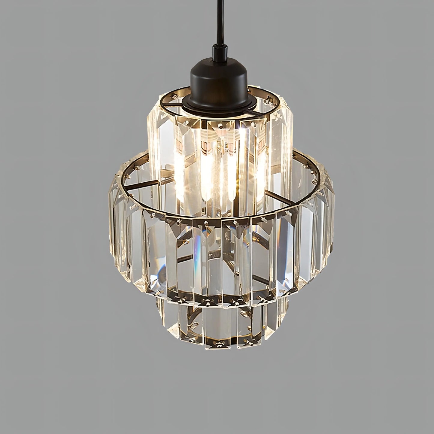 CrystalGlow - Elegant Pendellampe i Krystallglass Motelys