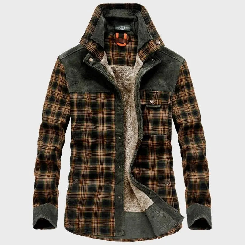 CozyStyle - Trendy Flanellrutete Vinterjakke for Komfort og Varme Motelys