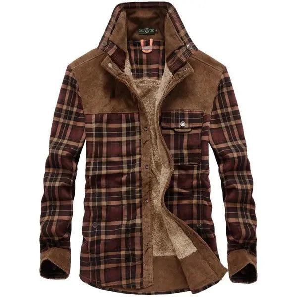 CozyStyle - Trendy Flanellrutete Vinterjakke for Komfort og Varme Motelys
