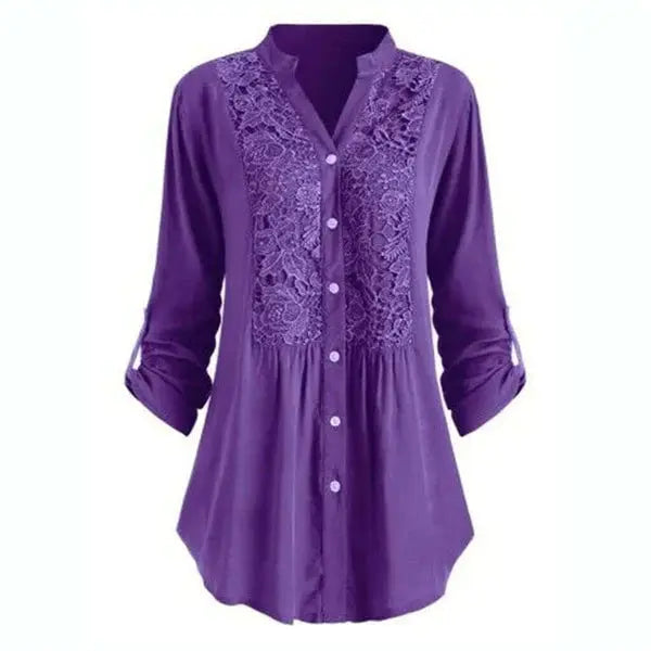 ChicFever - Lang Bluse med Puffermer for En Trendy Look Motelys