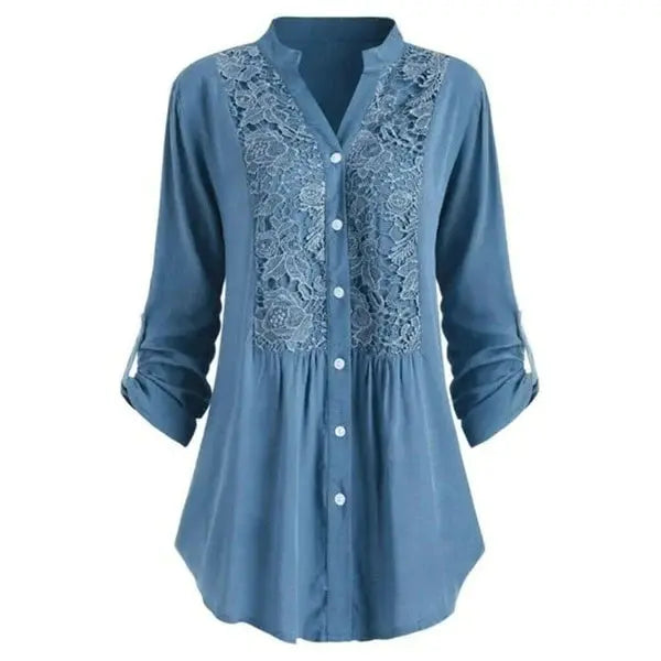 ChicFever - Lang Bluse med Puffermer for En Trendy Look Motelys