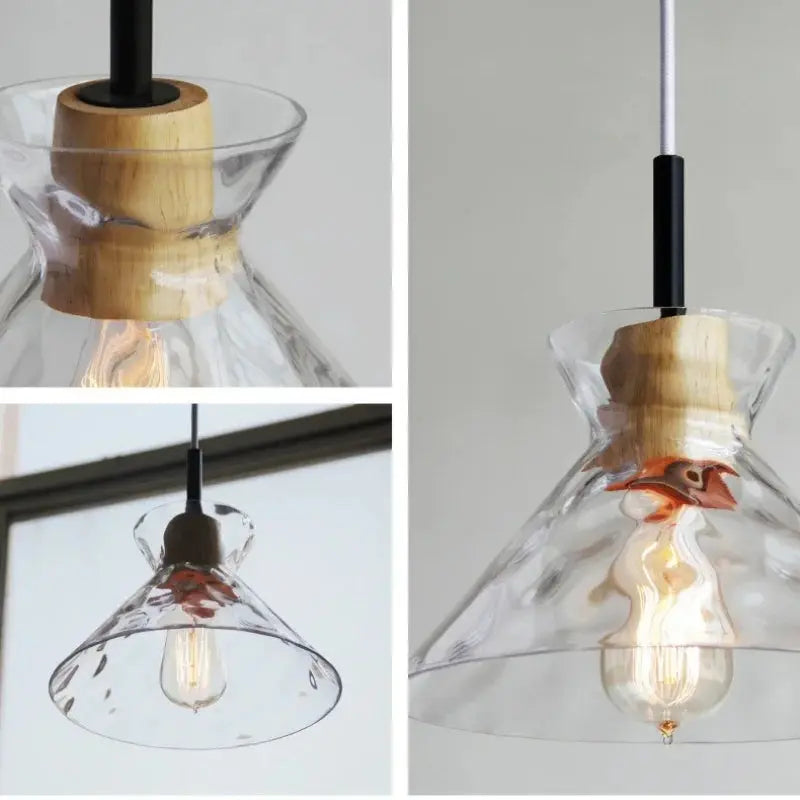 LuxeGlow - Stilig Glass Pendellampe i Treoppheng for Moderne Rom Motelys