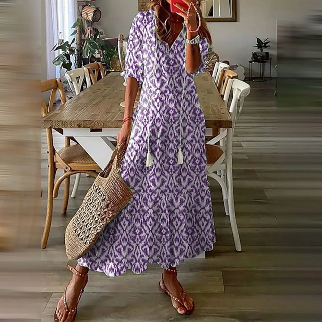 ChicHues - Elegant Boho Maxikjole for En Uformell Stil Motelys