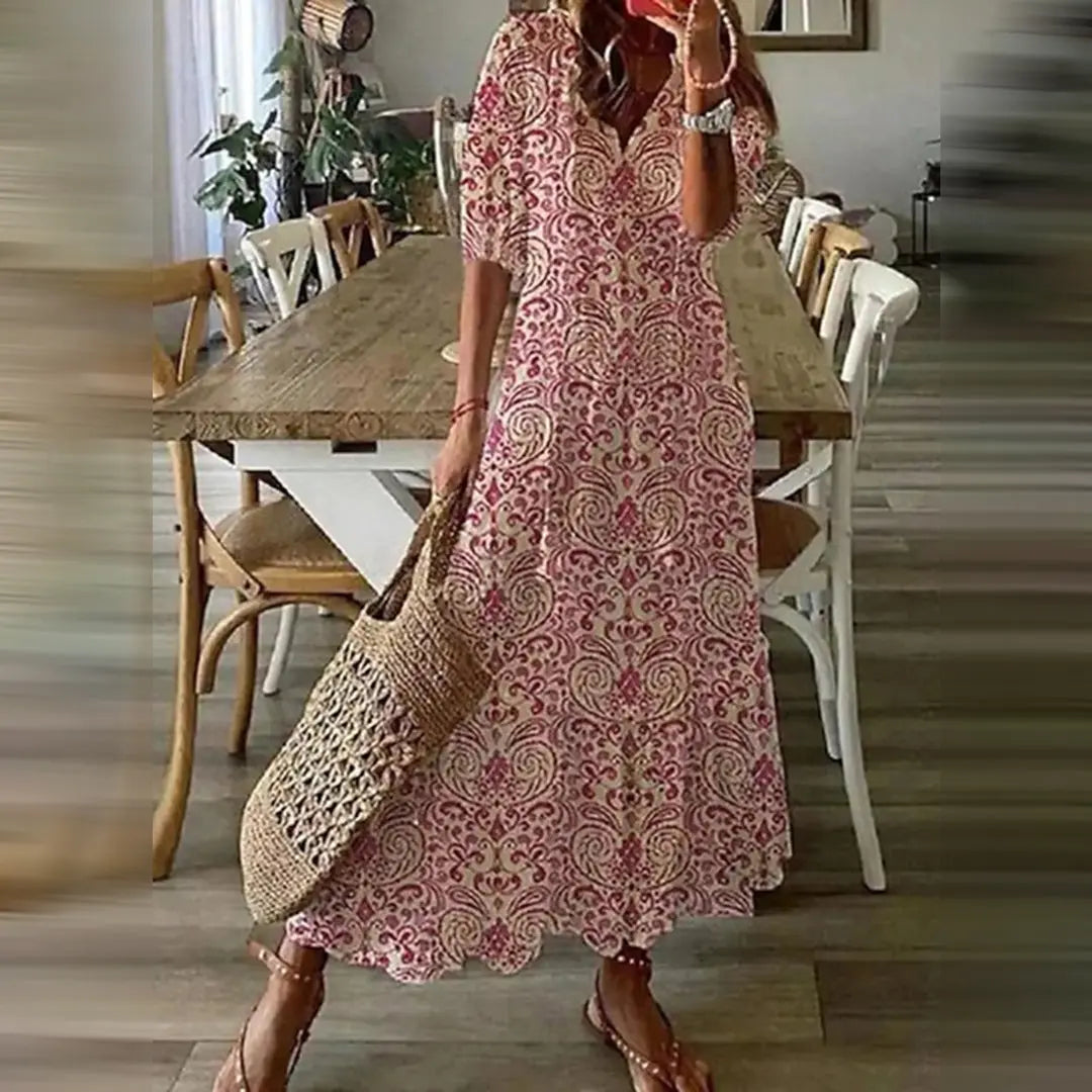 ChicHues - Elegant Boho Maxikjole for En Uformell Stil Motelys