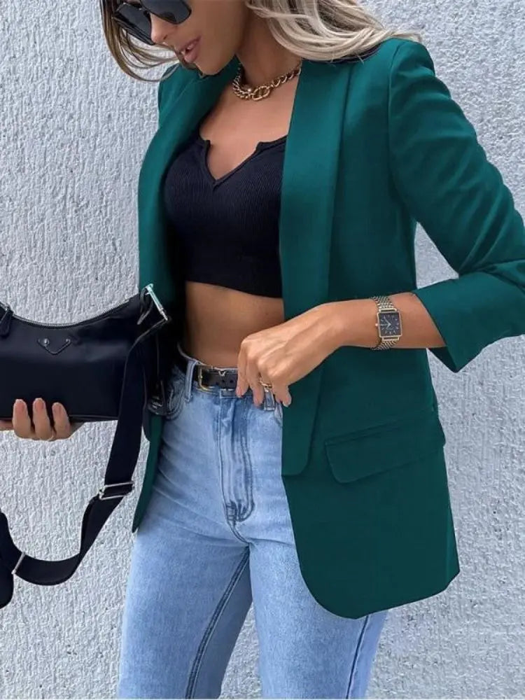 UrbanEase - Trendy Afslappet Blazer til Kvinder for Uformell Stil Motelys