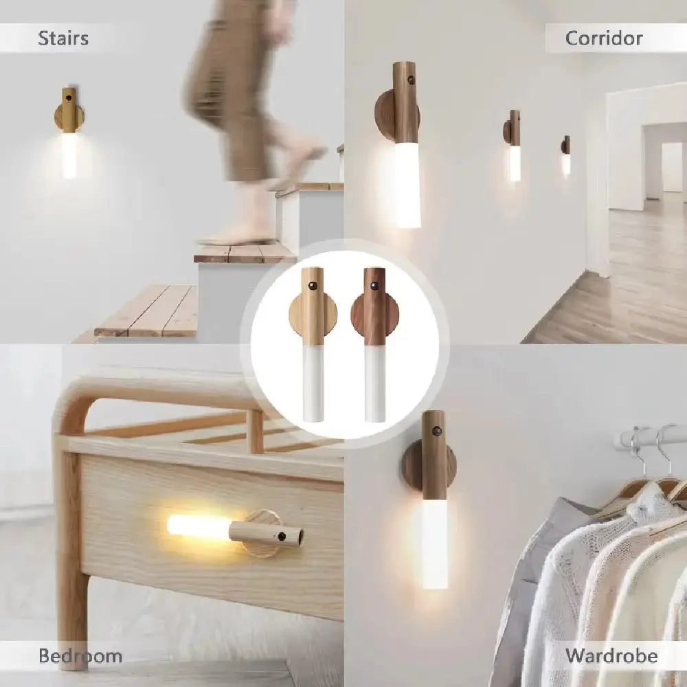 LuxeLight - Oppladbar Lampett i Tre for Stilig Belysning Motelys