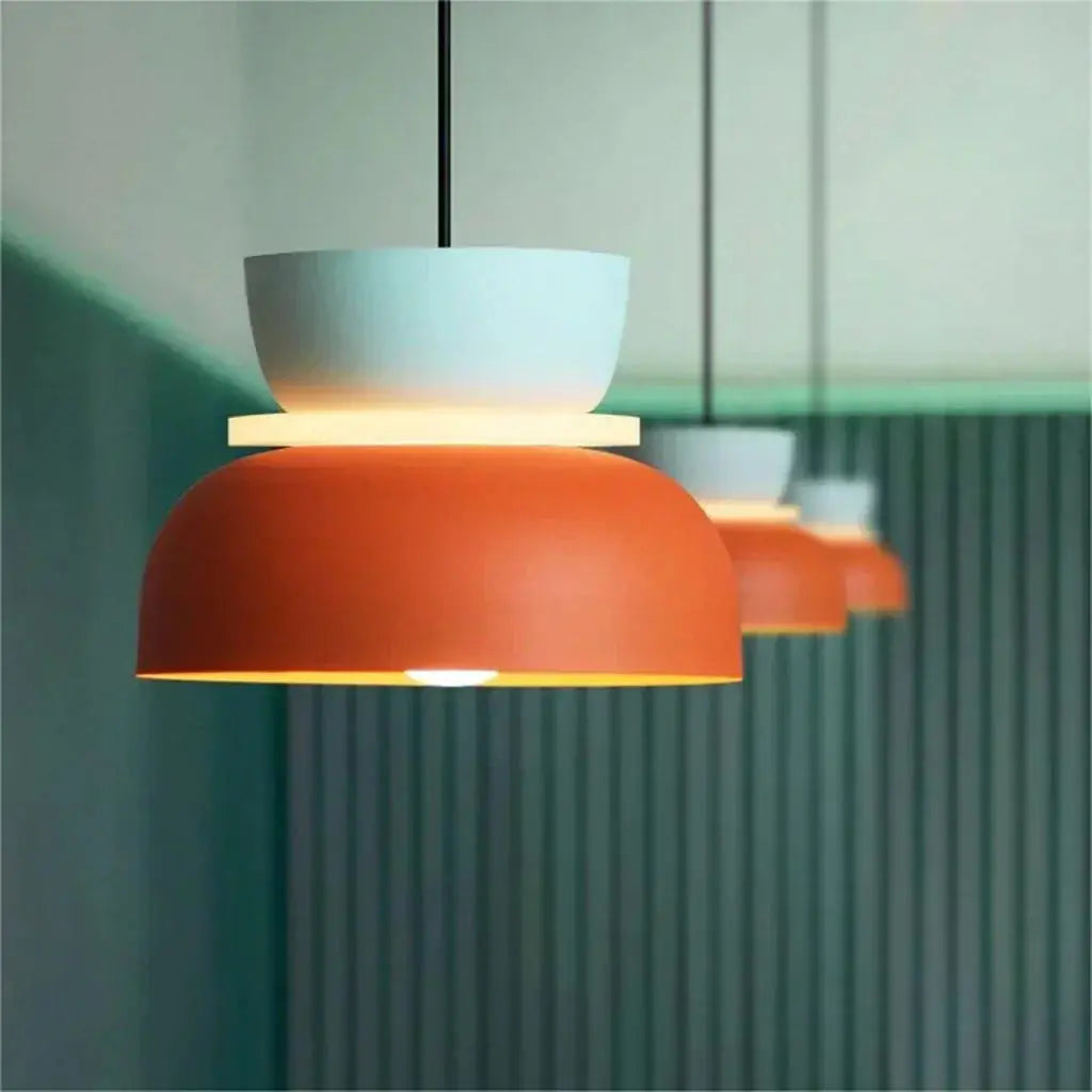 VibrantGlow - Color Block Pendellampe for Et Moderne Hjem Motelys