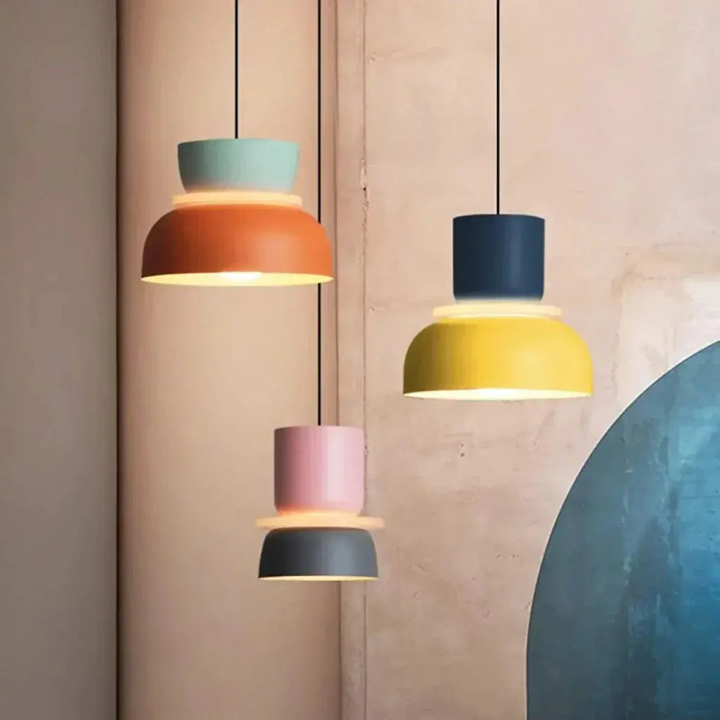 VibrantGlow - Color Block Pendellampe for Et Moderne Hjem Motelys