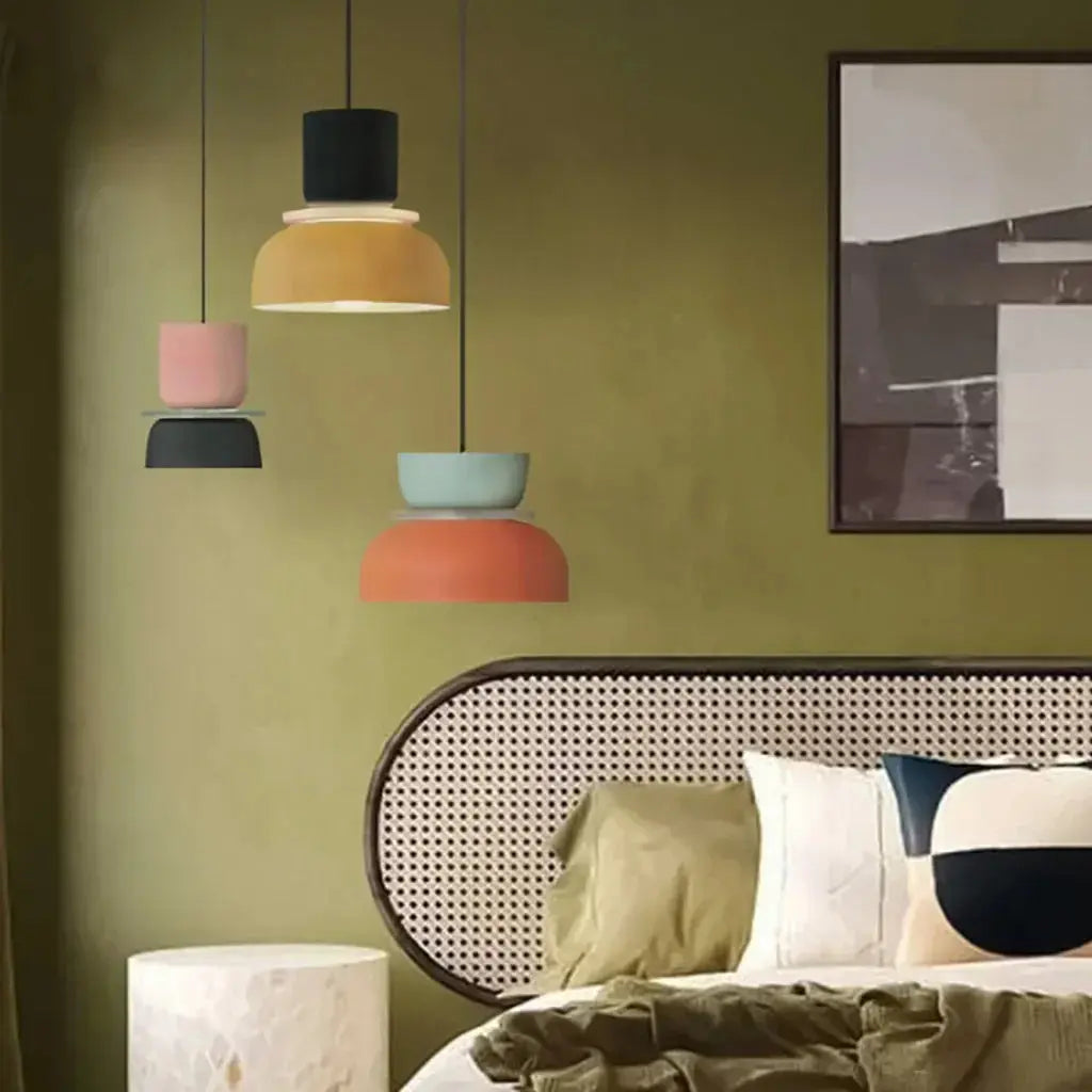 VibrantGlow - Color Block Pendellampe for Et Moderne Hjem Motelys
