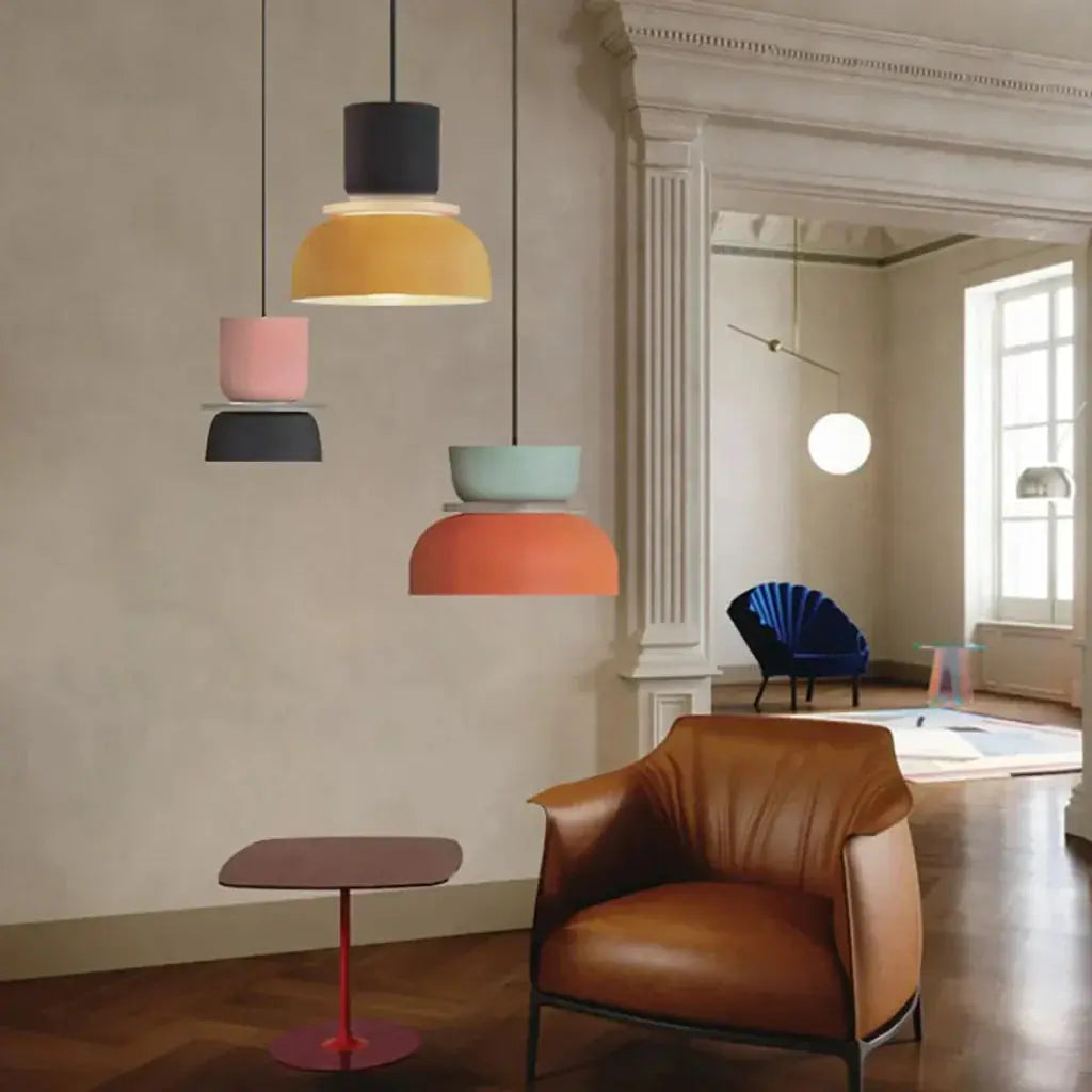 VibrantGlow - Color Block Pendellampe for Et Moderne Hjem Motelys