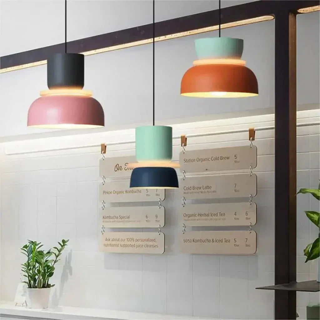 VibrantGlow - Color Block Pendellampe for Et Moderne Hjem Motelys