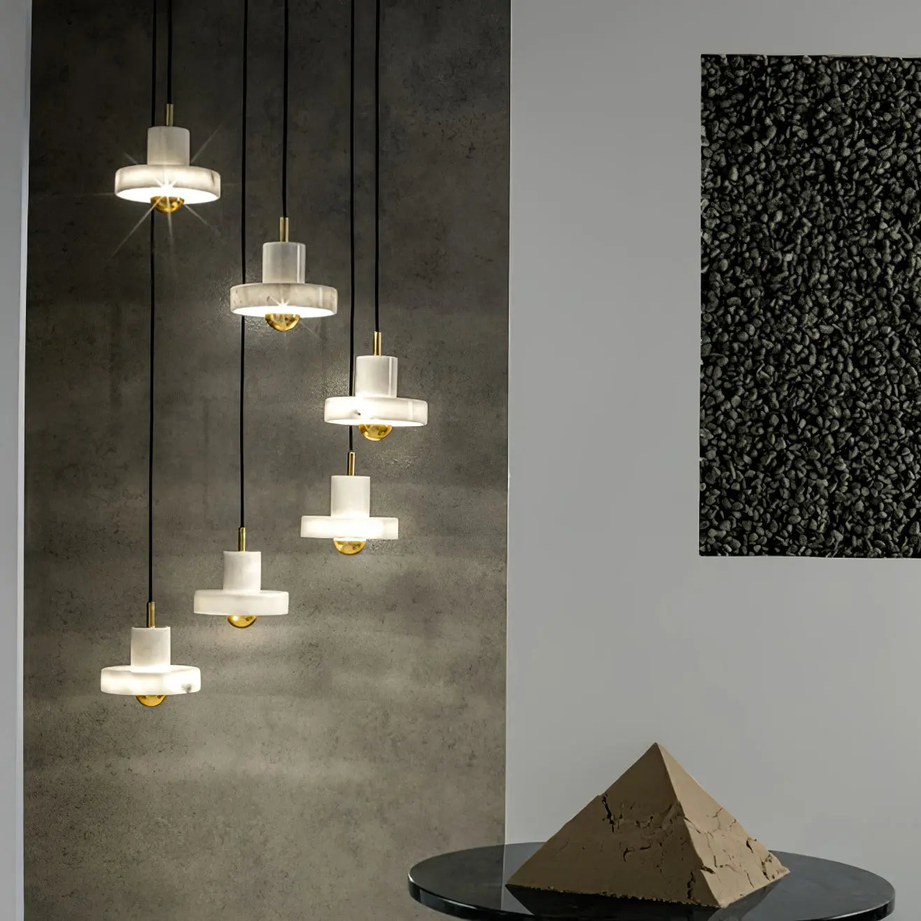 AuraLight - Elegant Marmor Pendellampe for Stilig Belysning Motelys