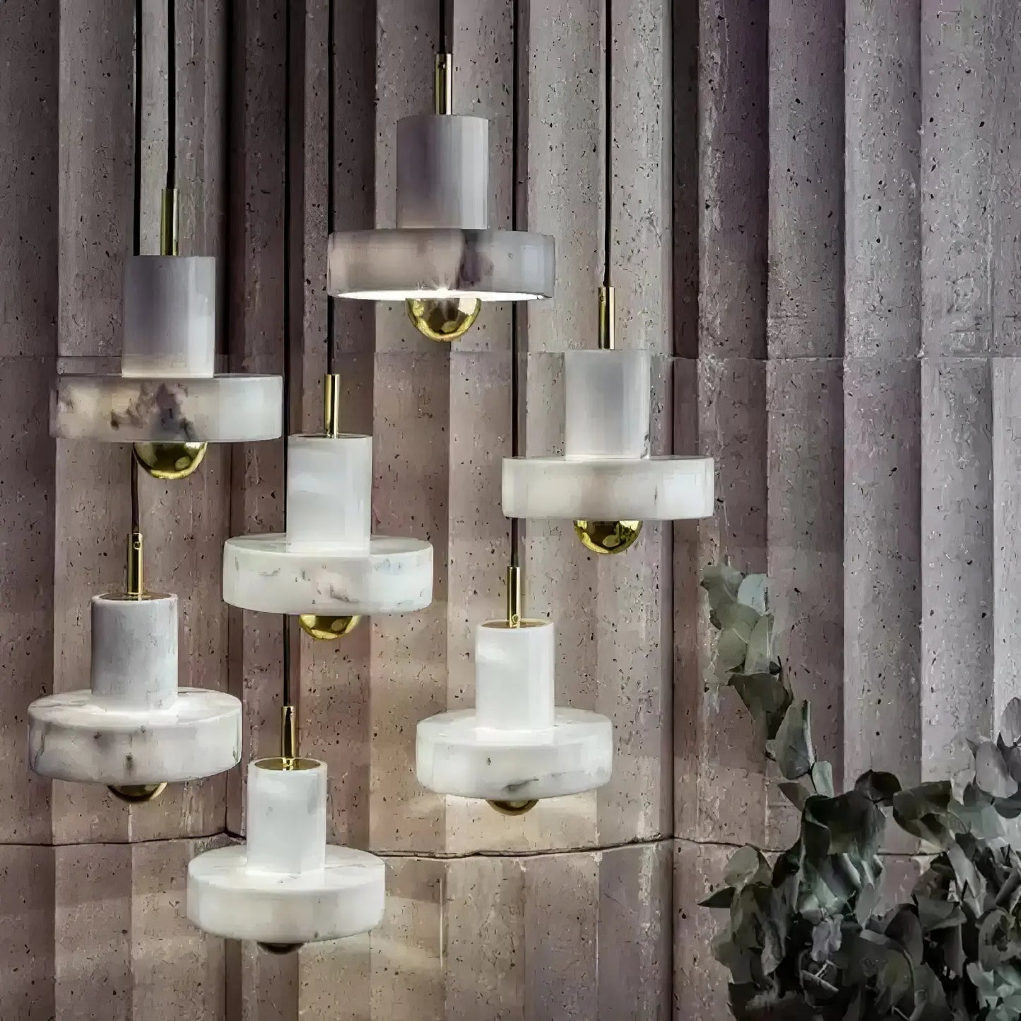 AuraLight - Elegant Marmor Pendellampe for Stilig Belysning Motelys