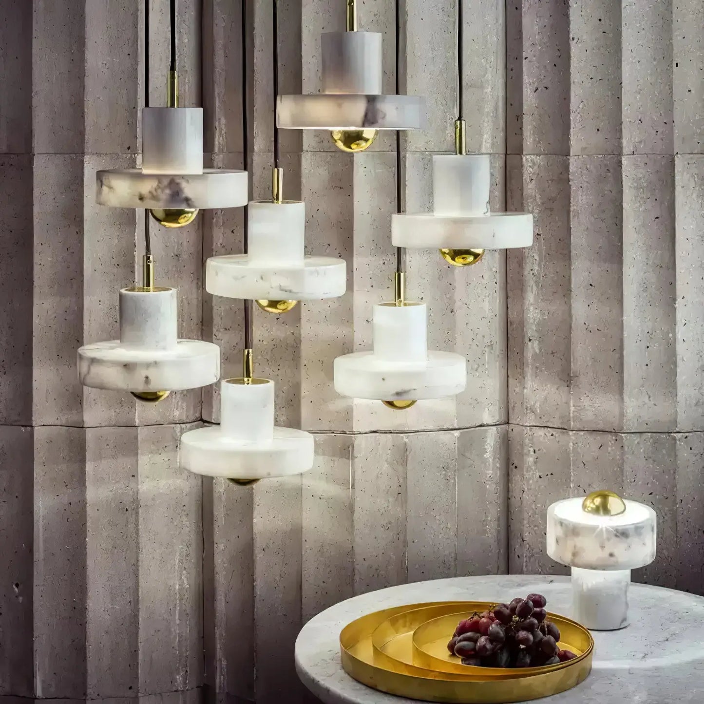 AuraLight - Elegant Marmor Pendellampe for Stilig Belysning Motelys