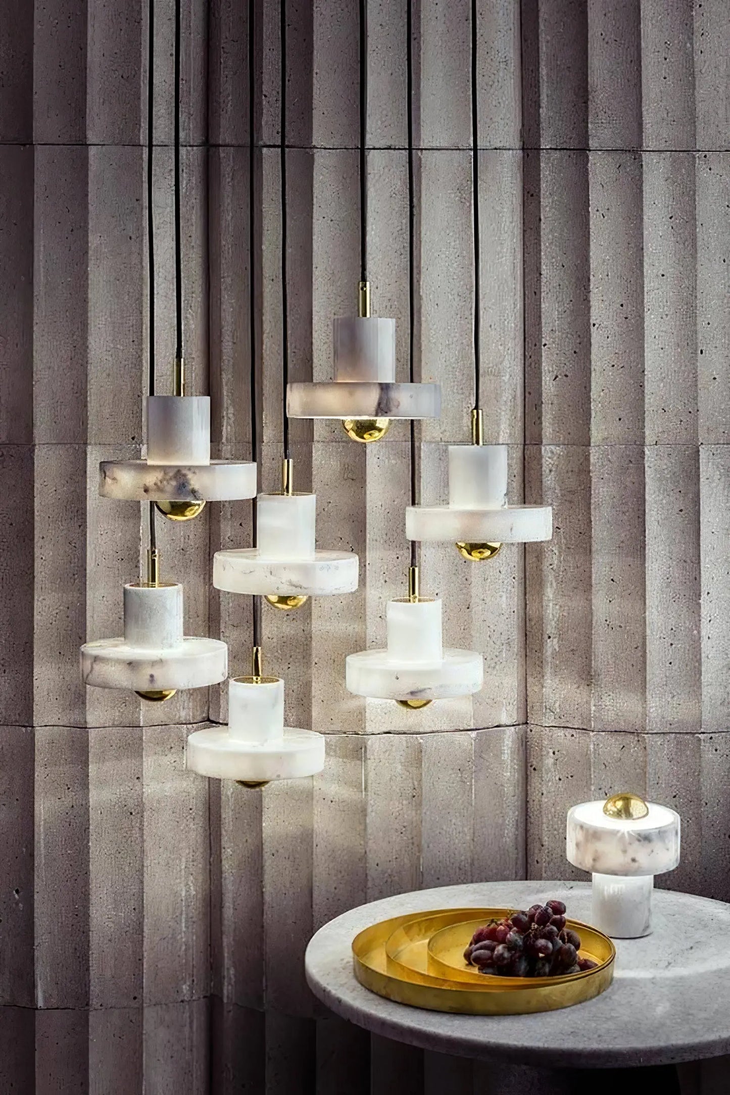 AuraLight - Elegant Marmor Pendellampe for Stilig Belysning Motelys